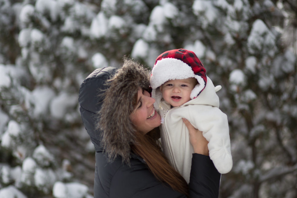 baby in the snow colorado winter