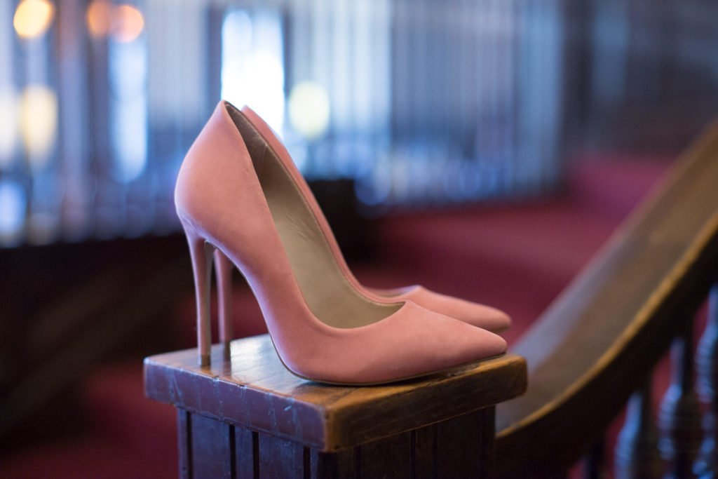 pink wedding day heels