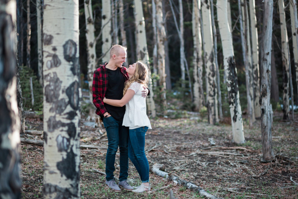 evergreen colorado engagement session in aspen grove