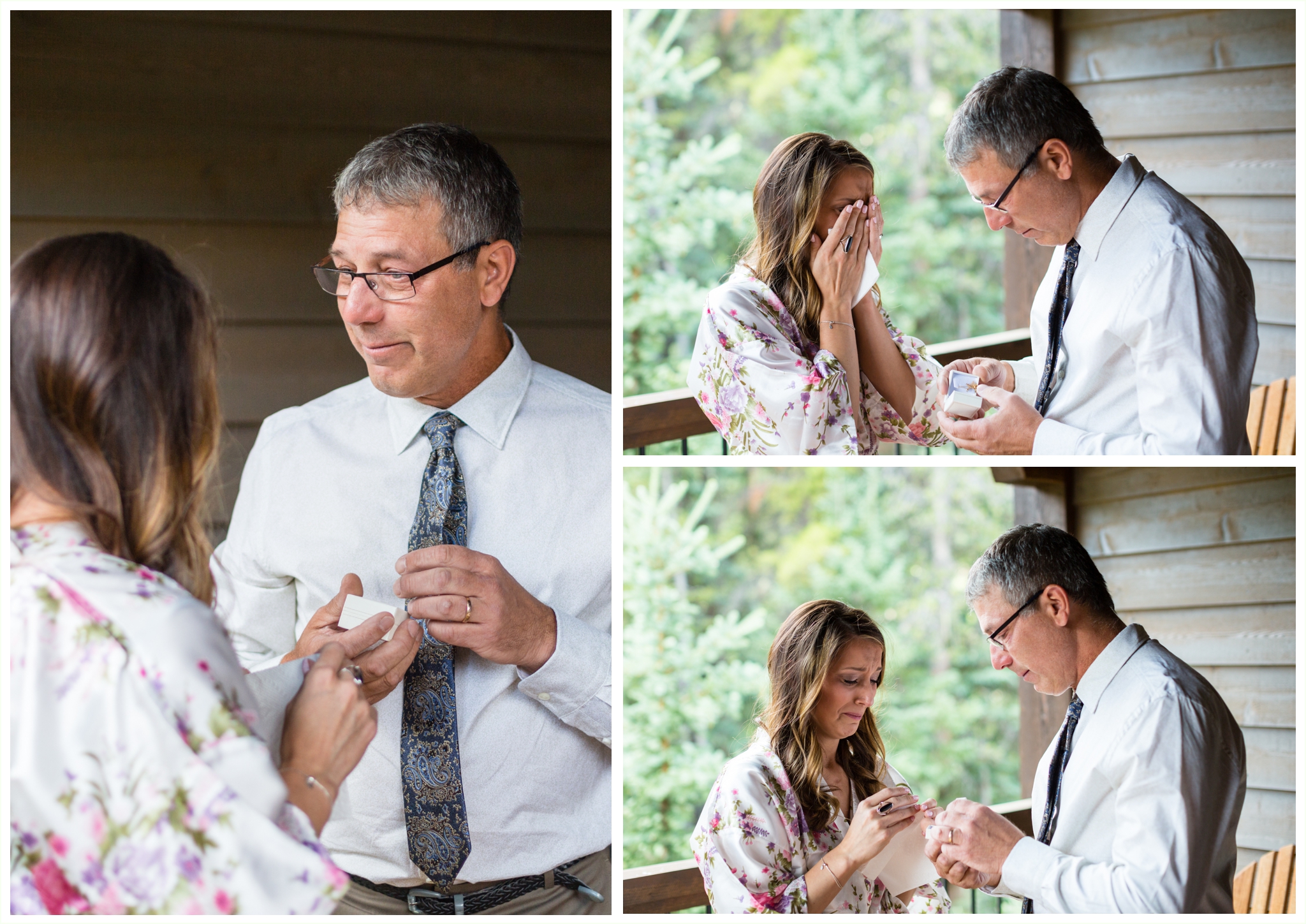 sapphire point overlook wedding bride share emotional moment with her dad