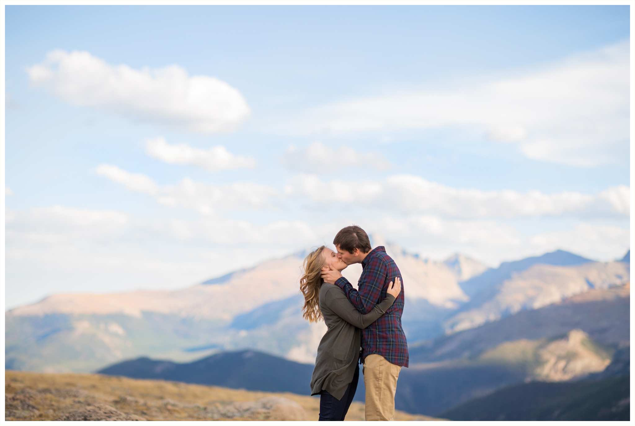 RMNP engagement session photos on Trail Ridge Road. Forest Canyon Overlook