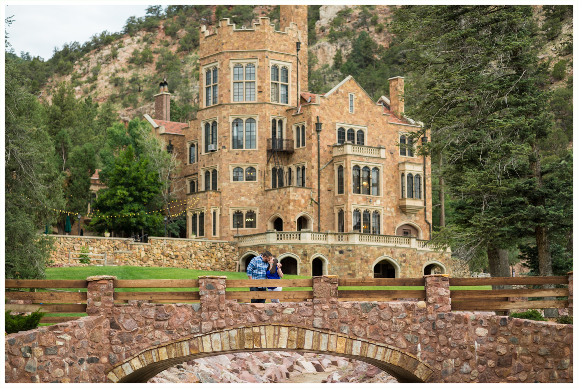 glen eyrie castle engagement photo session in colorado springs