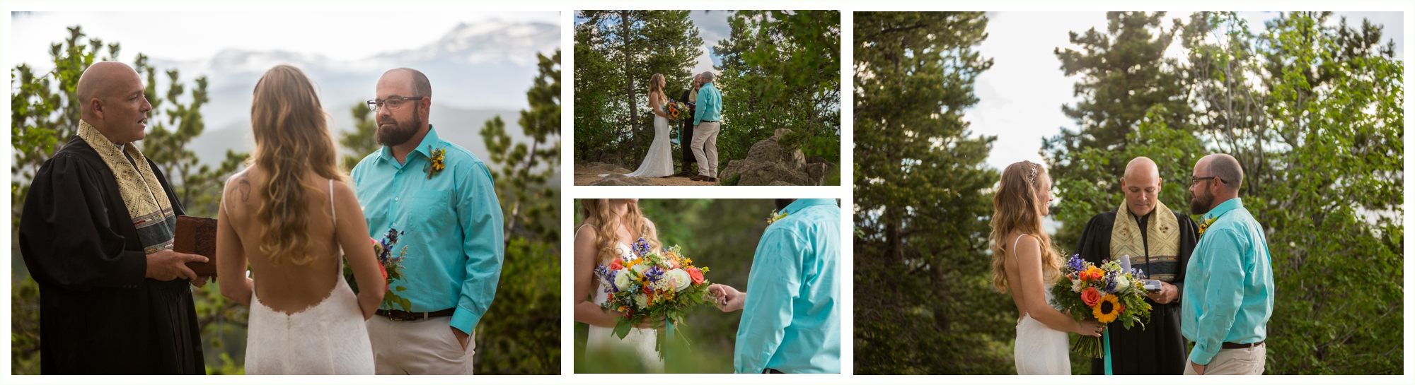 bride and groom wedding ceremony during panorama point elopement