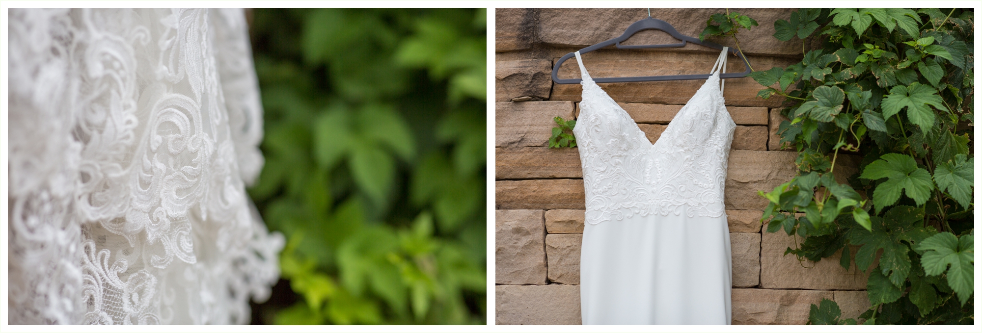 bridal gown and lace details during getting ready at sanctuary golf course in castle pines colorado