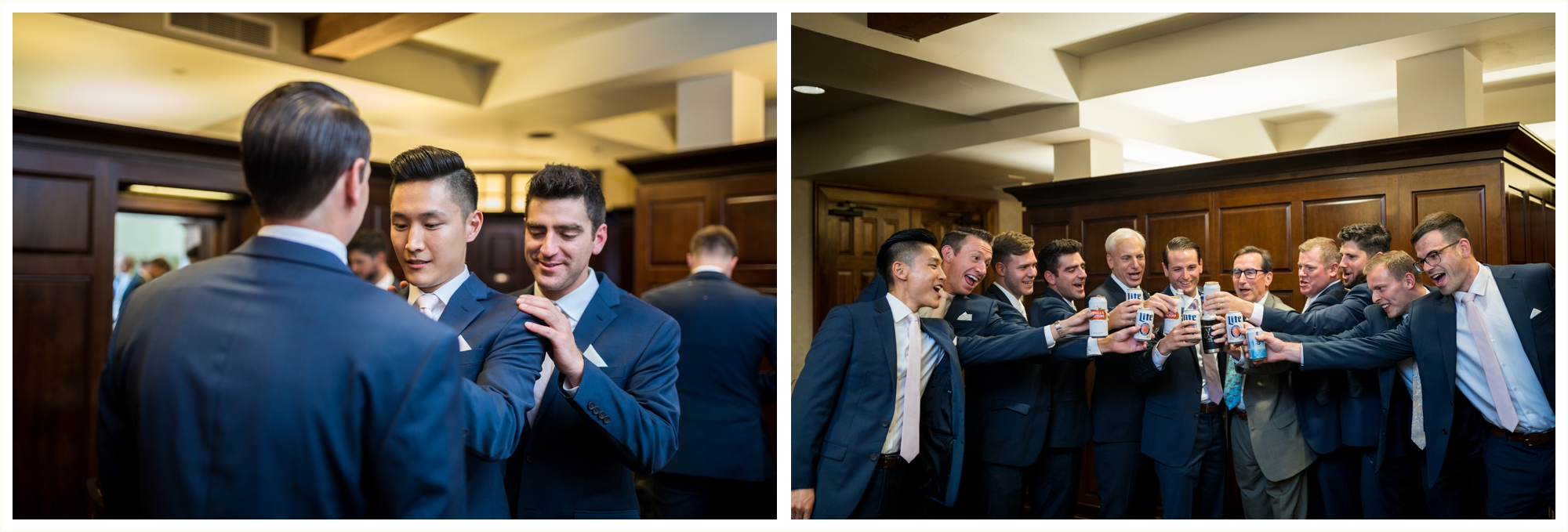 groom and groomsmen during getting ready at sanctuary golf course in castle pines