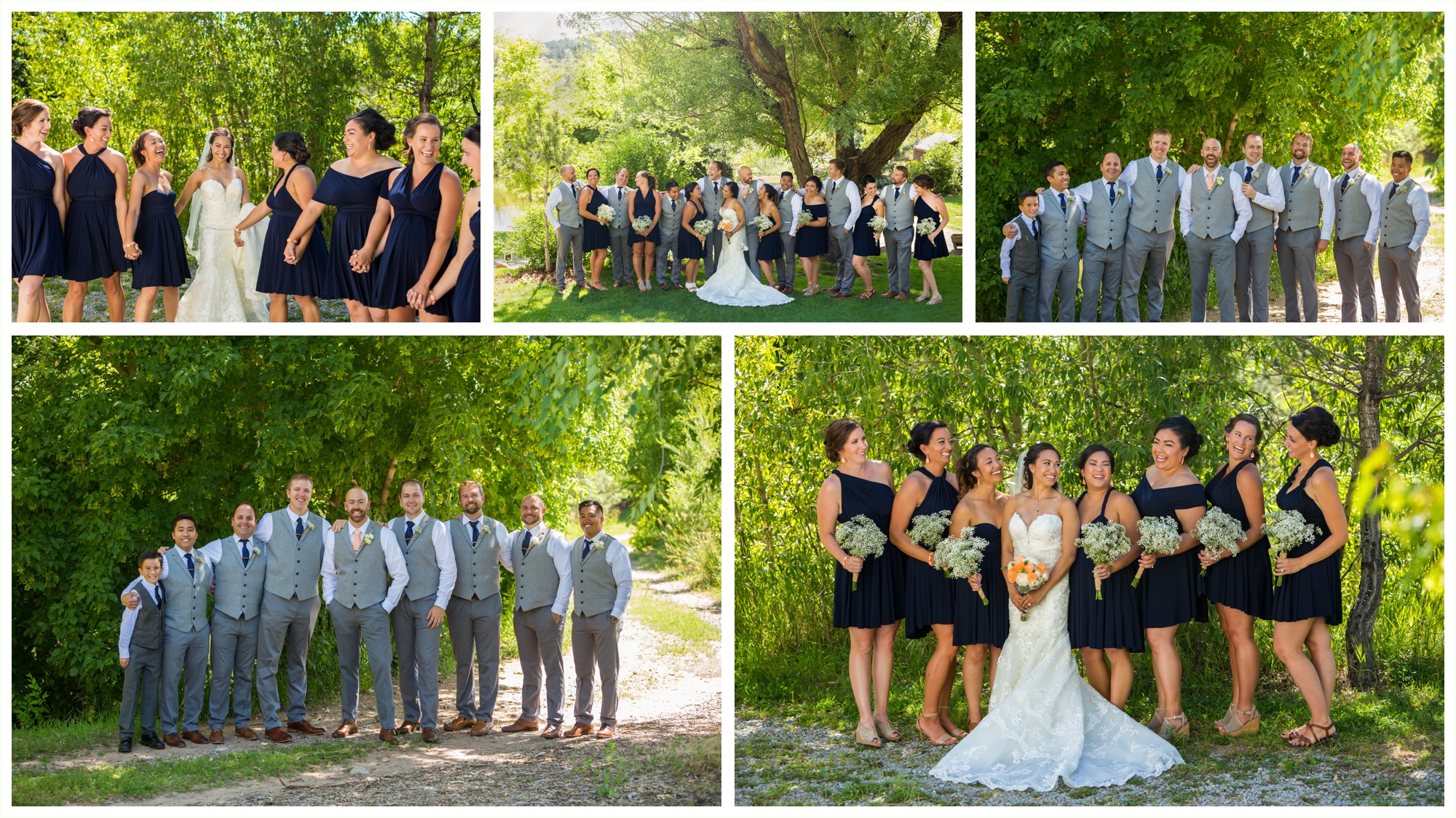 bridal party photos at stone mountain lodge wedding in july