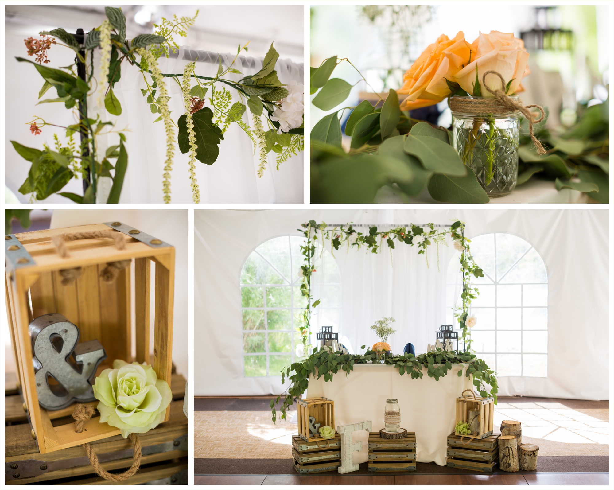 details of ceremony flowers and decor at stone mountain lodge wedding venue