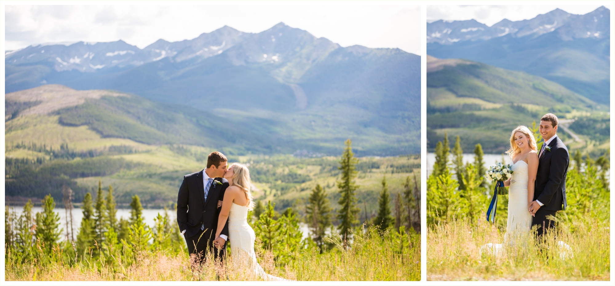 bride and groom candid natural wedding portraits at sapphire point overlook lake dillon colorado