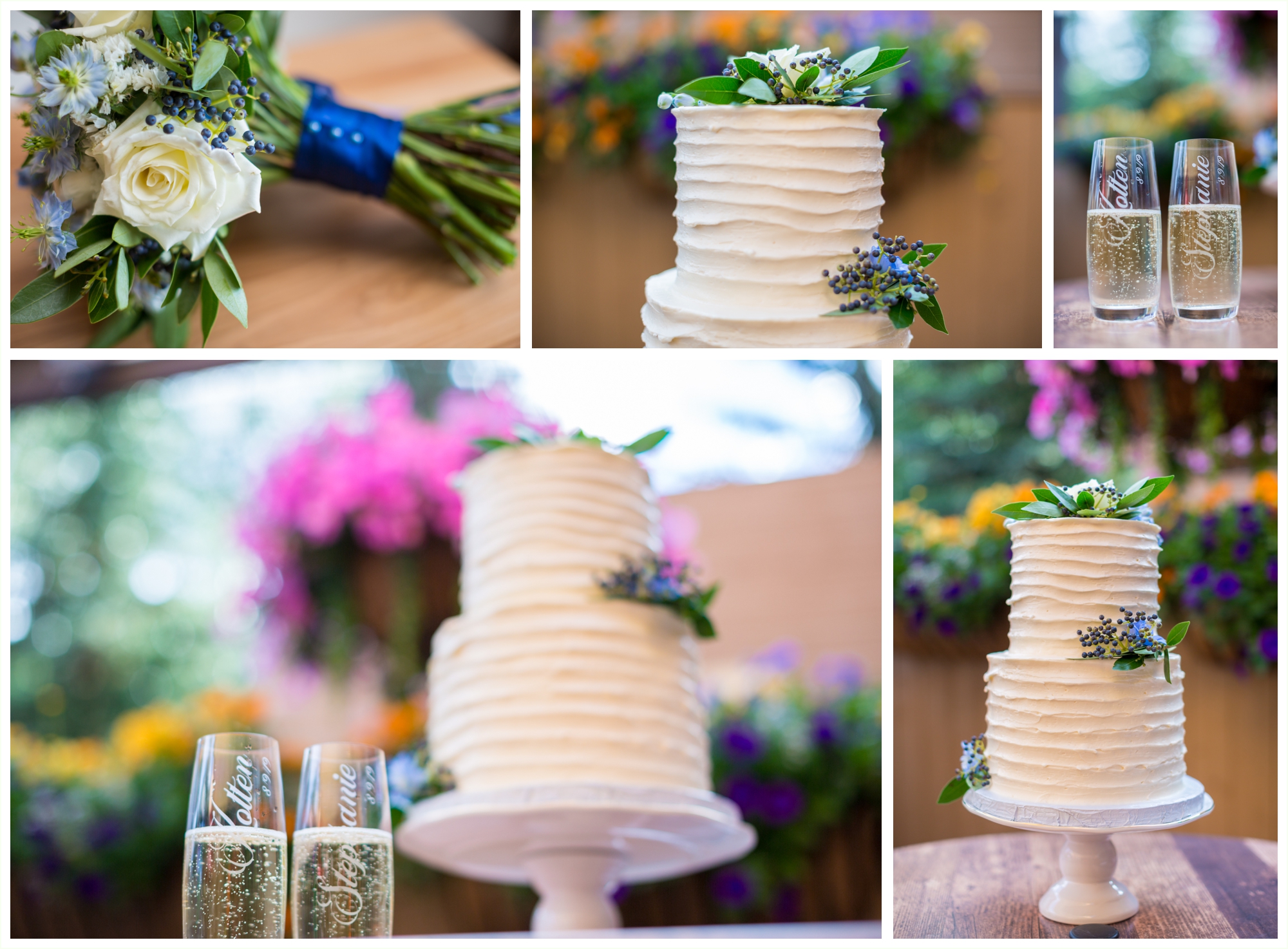 beautiful wedding cake with flowers in breckenridge colorado