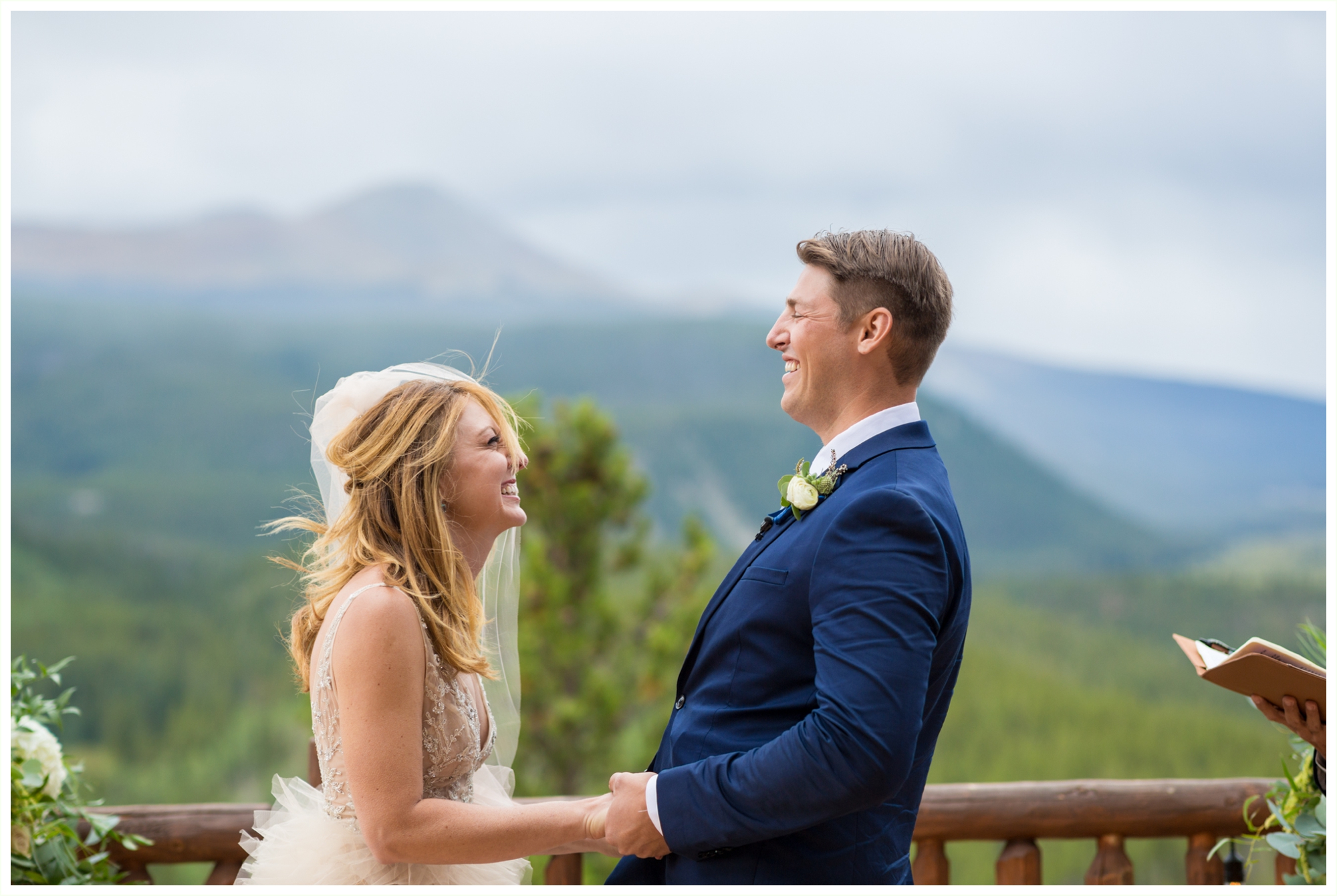 lodge at breckenridge wedding ceremony sweet laughing moment