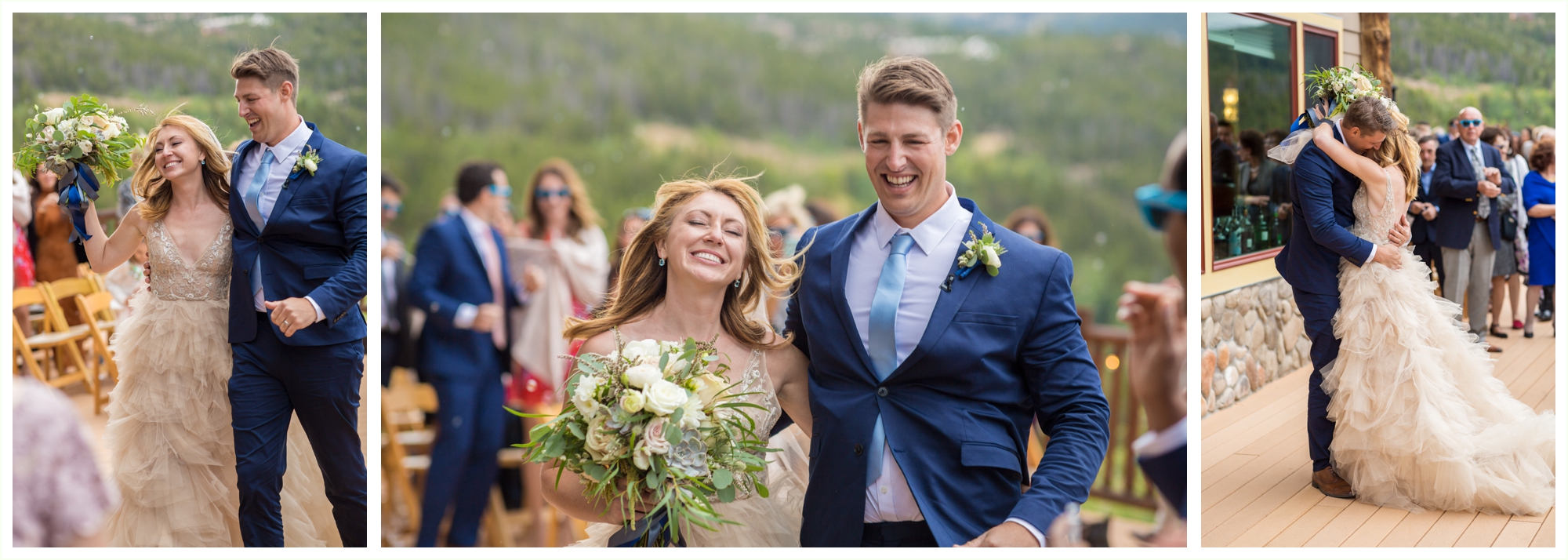lodge at breckenridge wedding bride and groom just married candid