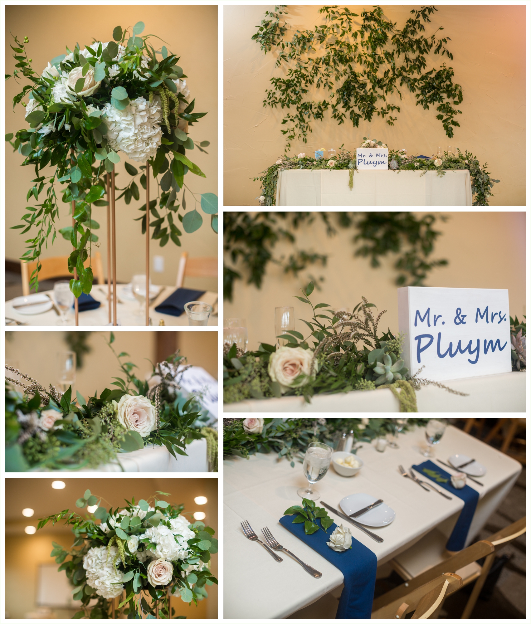 lodge at breckenridge wedding reception details beautiful florals neutrals