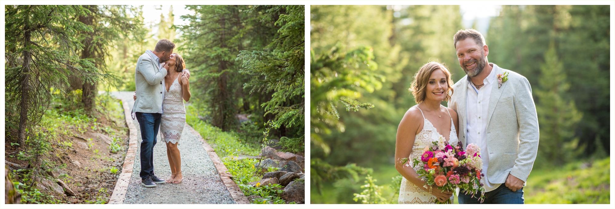 bride and groom outdoor portraits at shrine pass during vail elopement in colorado summer wedding