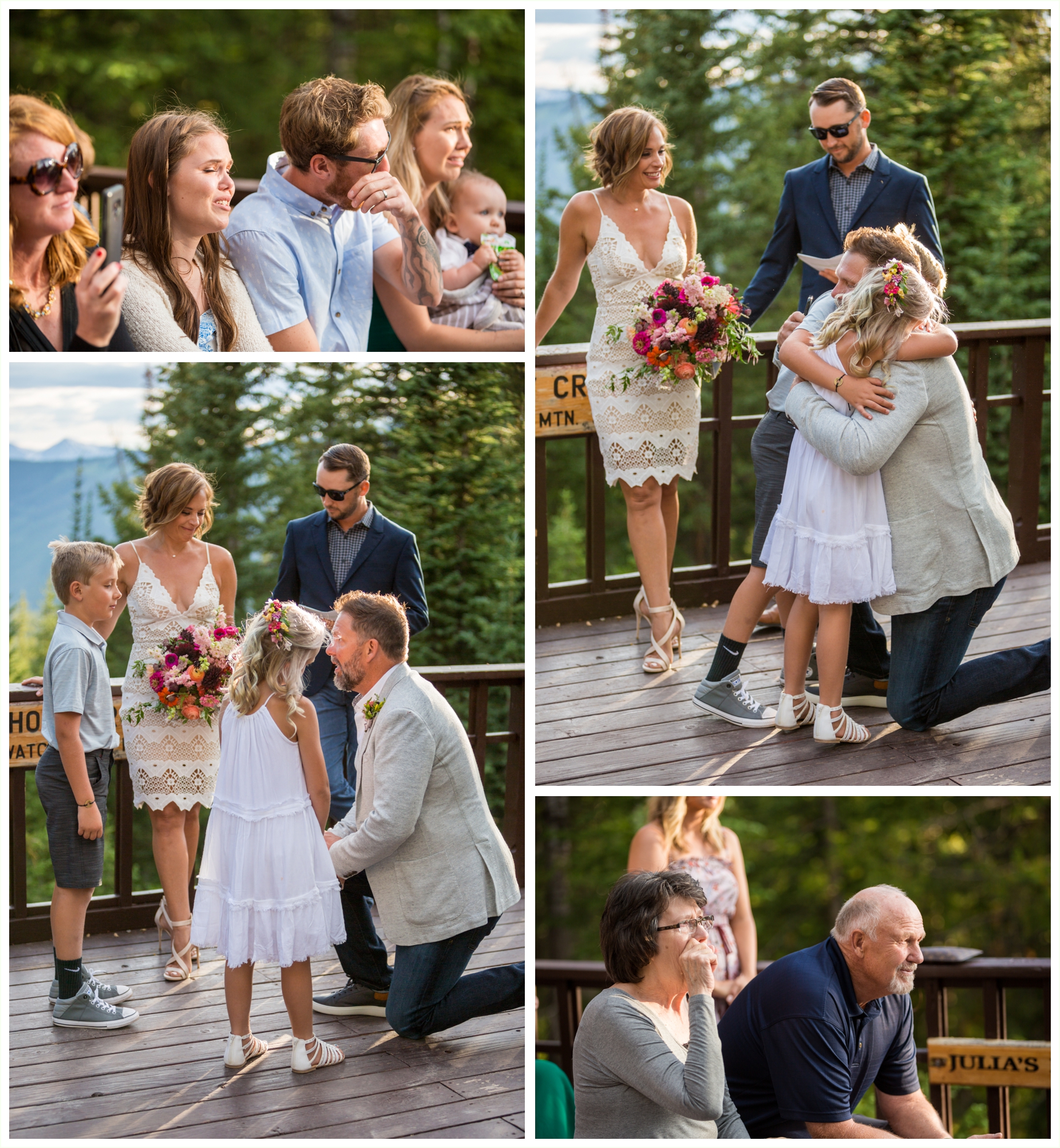 intimate moments during vail elopement ceremony at julia's deck