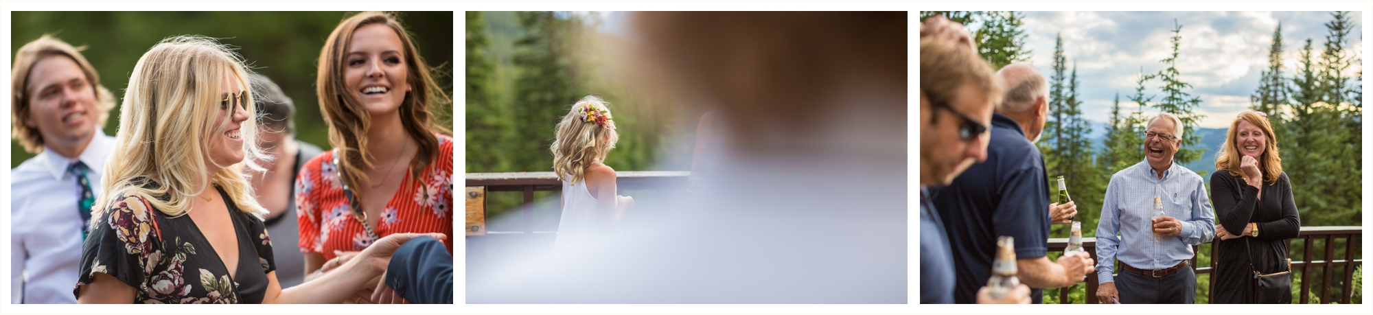 candid moments after vail elopement ceremony on julia's deck at shrine pass