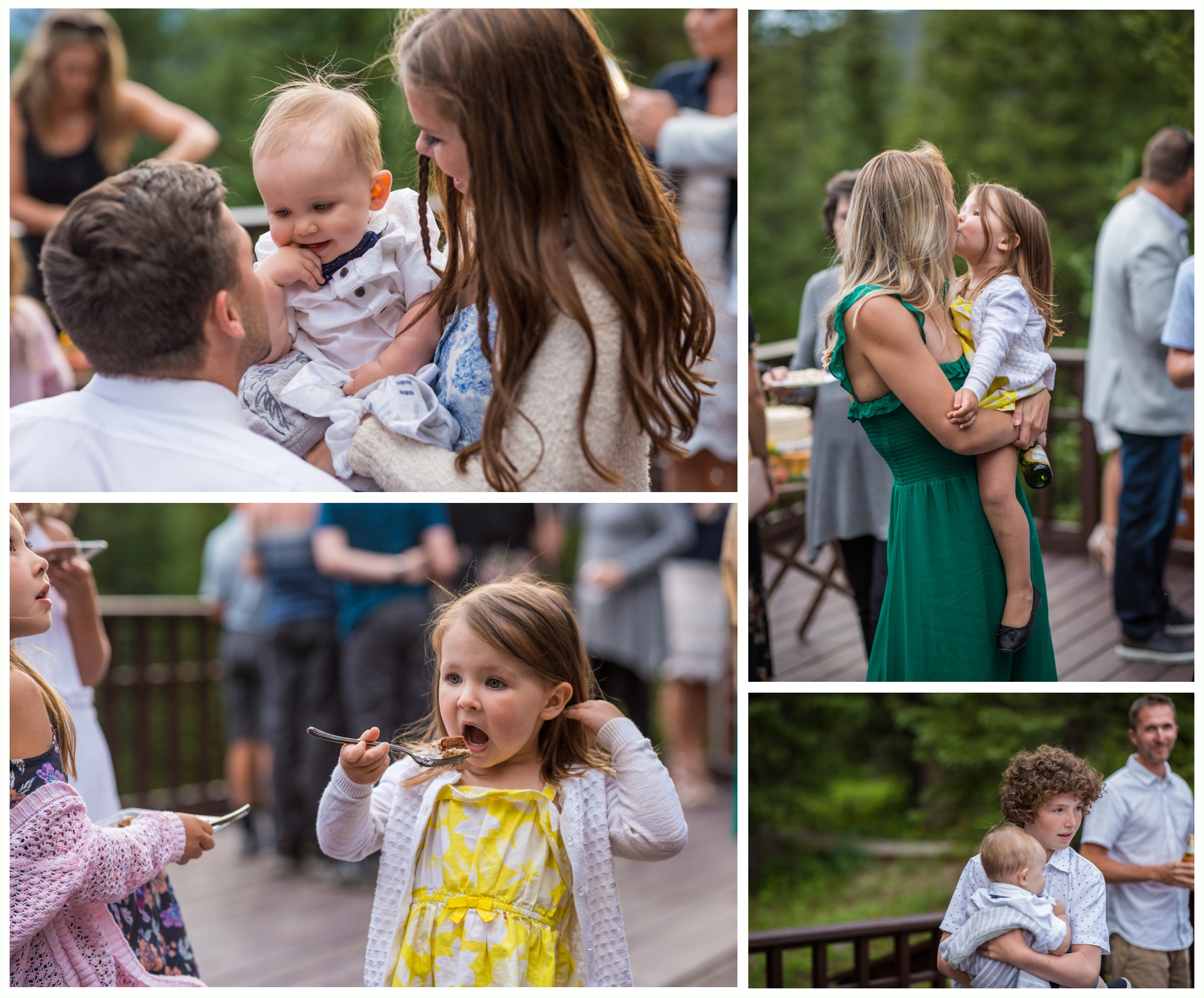 candid moments after vail elopement ceremony on julia's deck at shrine pass