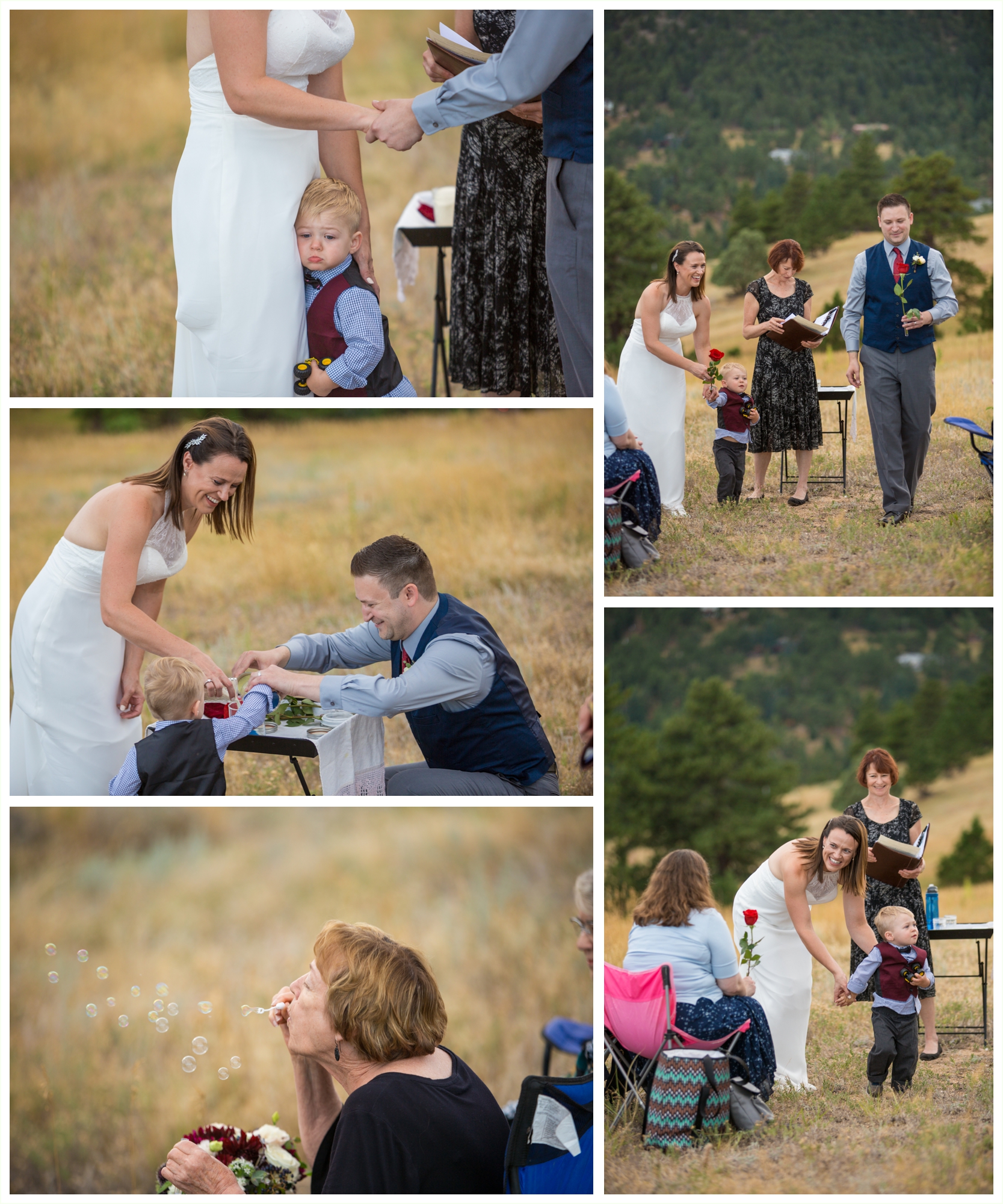 unity sand during intimate boulder colorado elopement ceremony