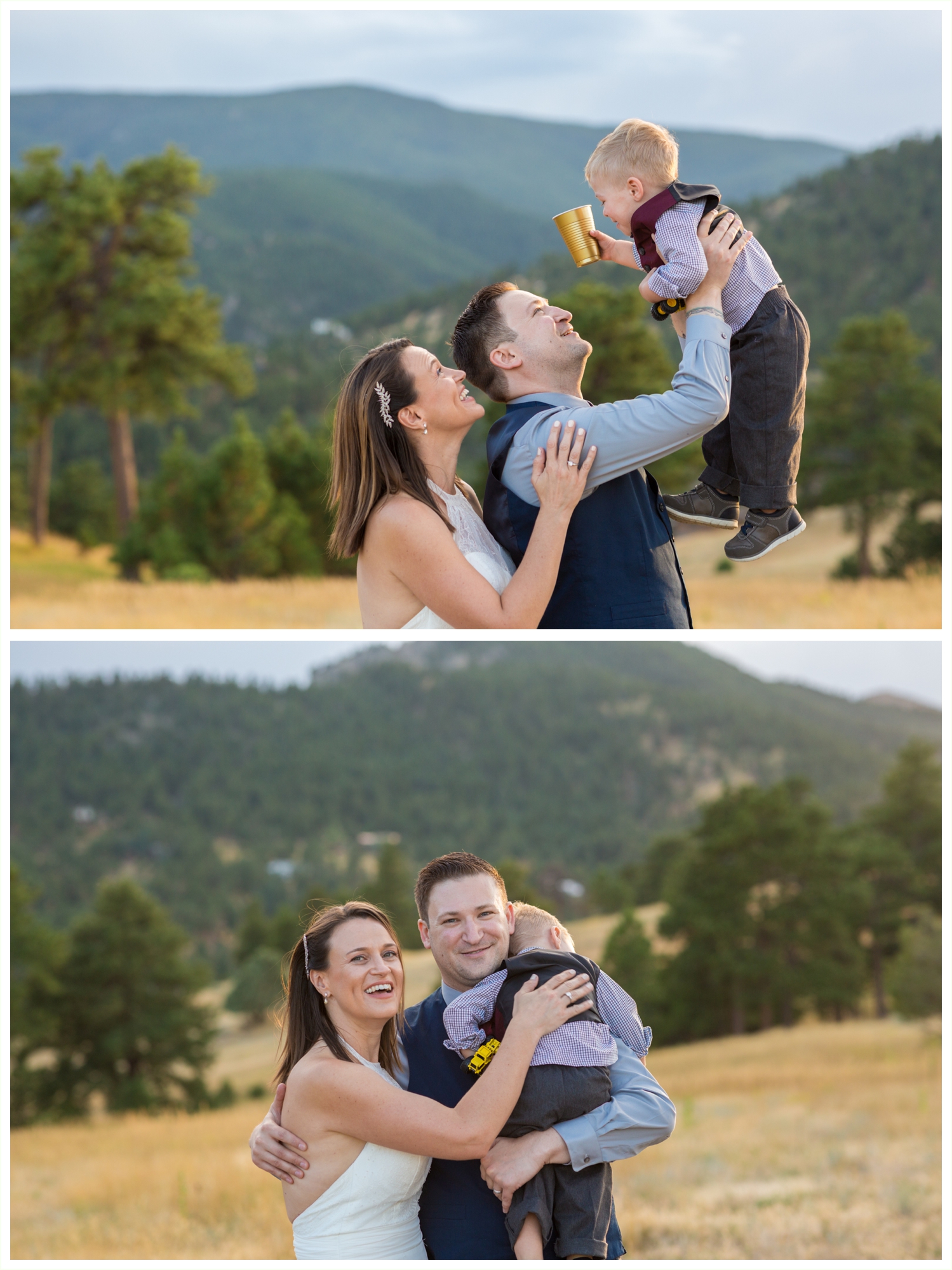 sweet family portraits after couples elopement at betasso preserve in boulder colorado