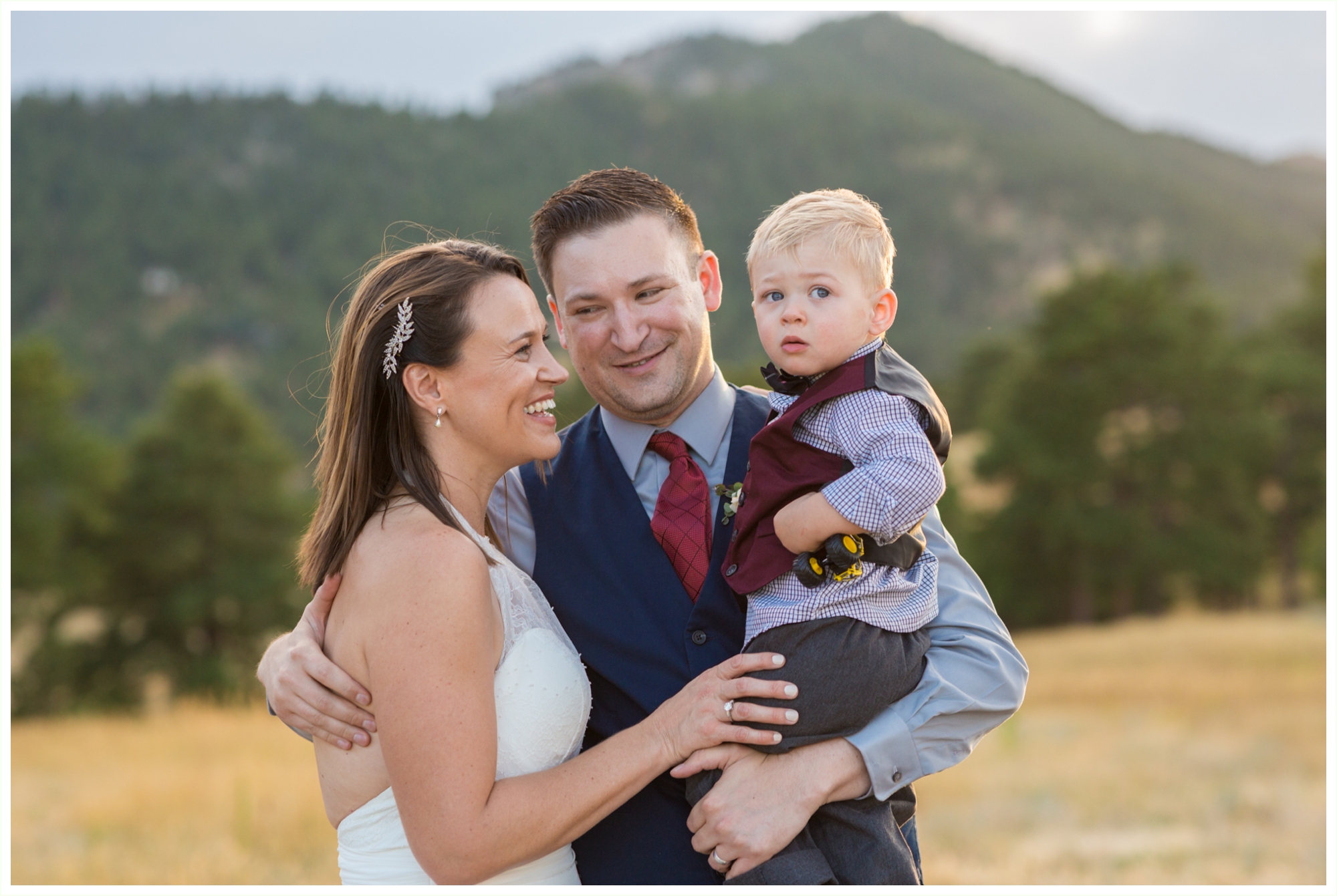 sweet family portraits after couples elopement at betasso preserve in boulder colorado
