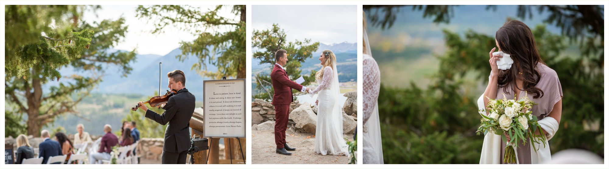 wedding ceremony in september at sapphire point overlook in breckenridge colorado wedding photographer