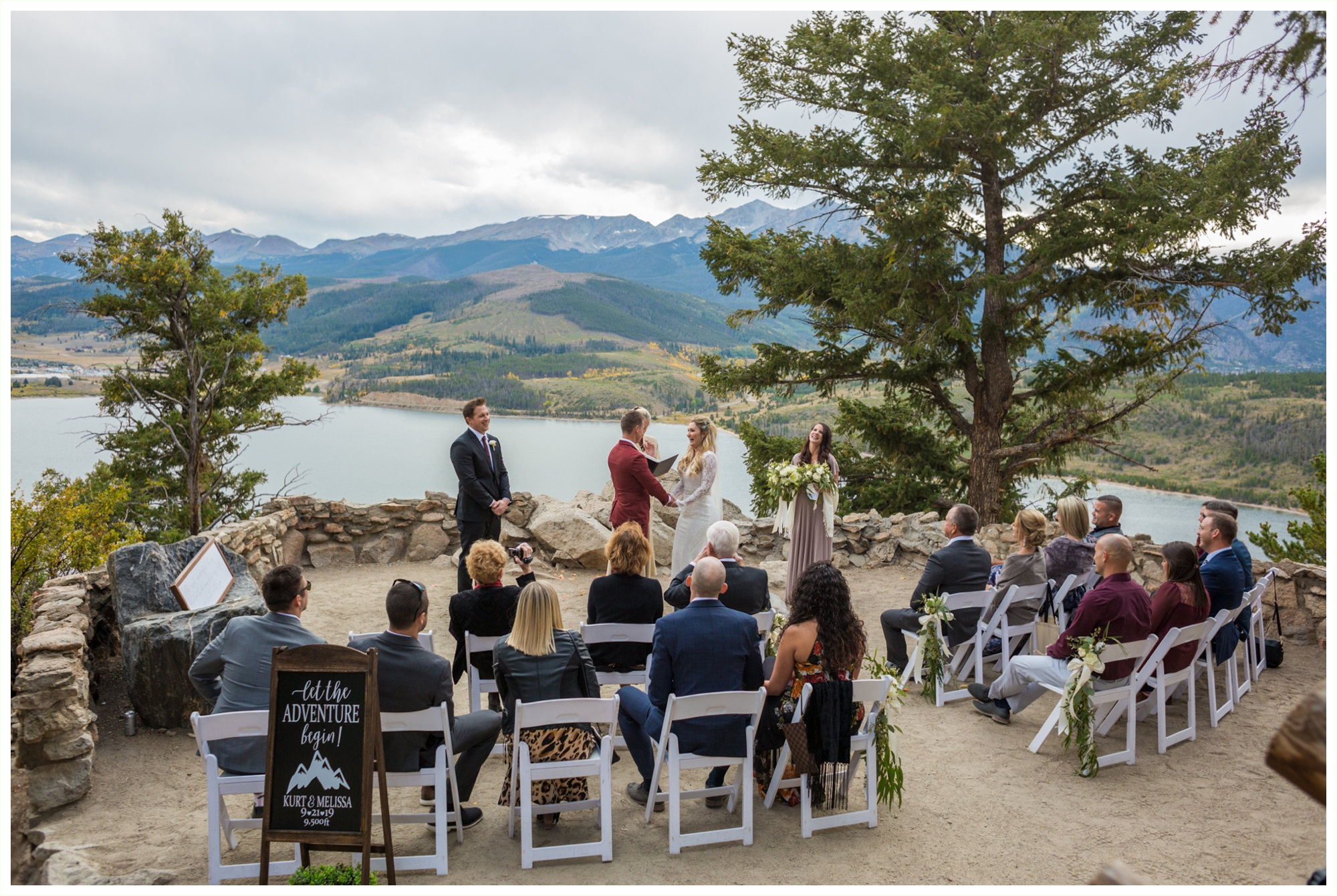 wedding ceremony at sapphire point elopement breckenridge wedding photographer kathryn kim