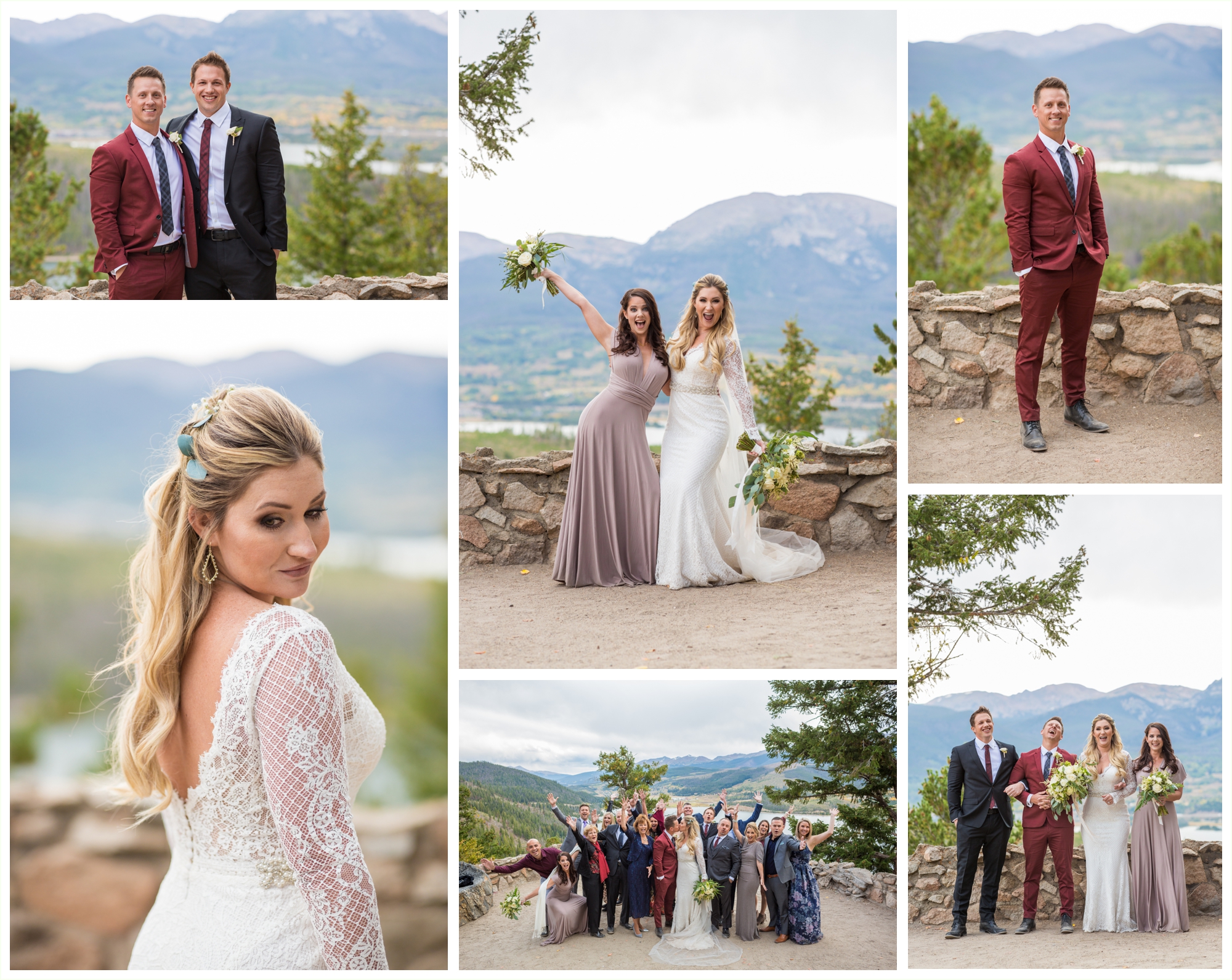 bridal party photos at sapphire point overlook intimate wedding 