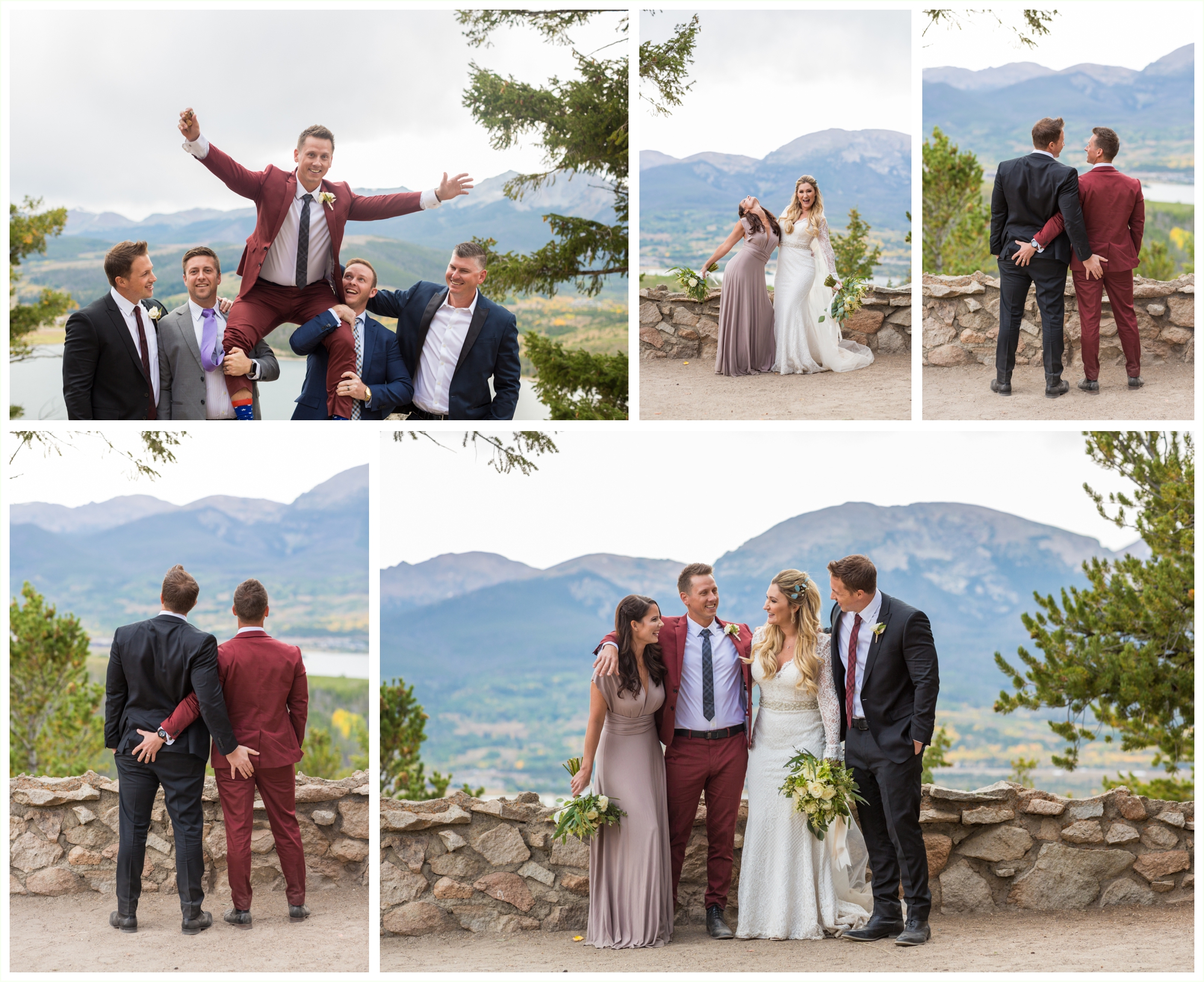 fun and candid bridal party photos at sapphire point overlook intimate wedding 