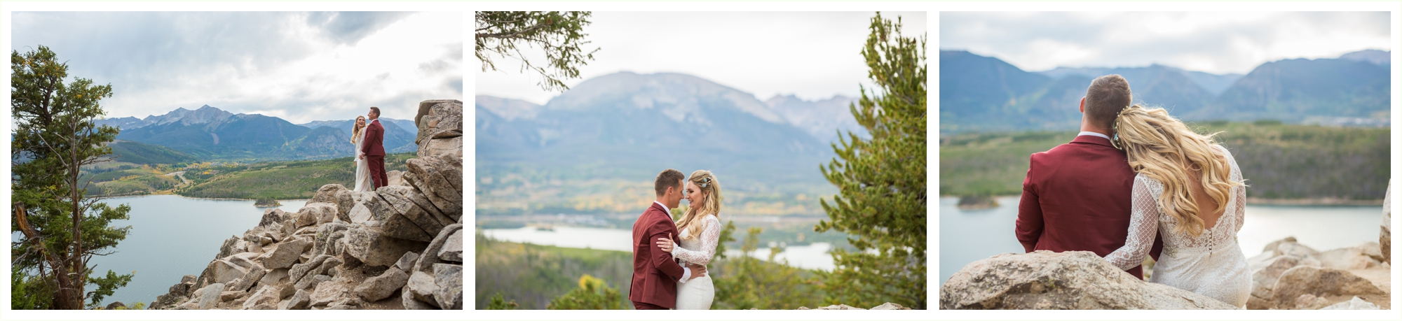 just married portraits at sapphire point lake dillon in breckenridge
