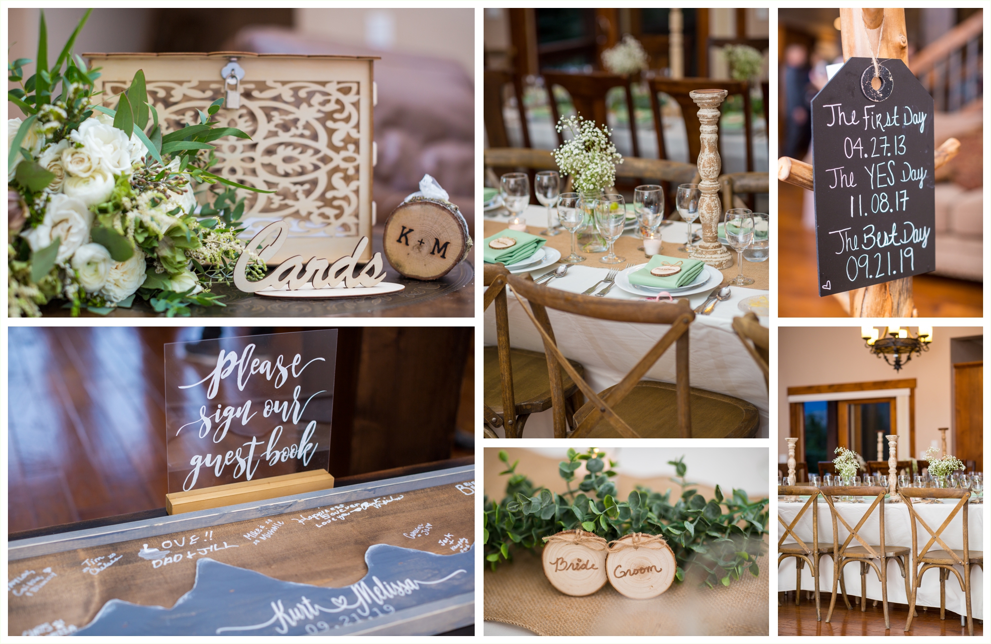 wedding reception details for private residence cabin in breckenridge colorad mountains