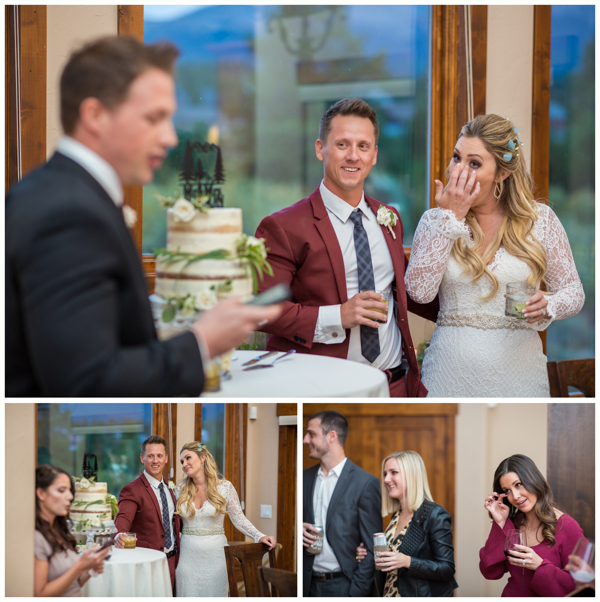 toasts given during breckenridge private residence wedding reception emotional