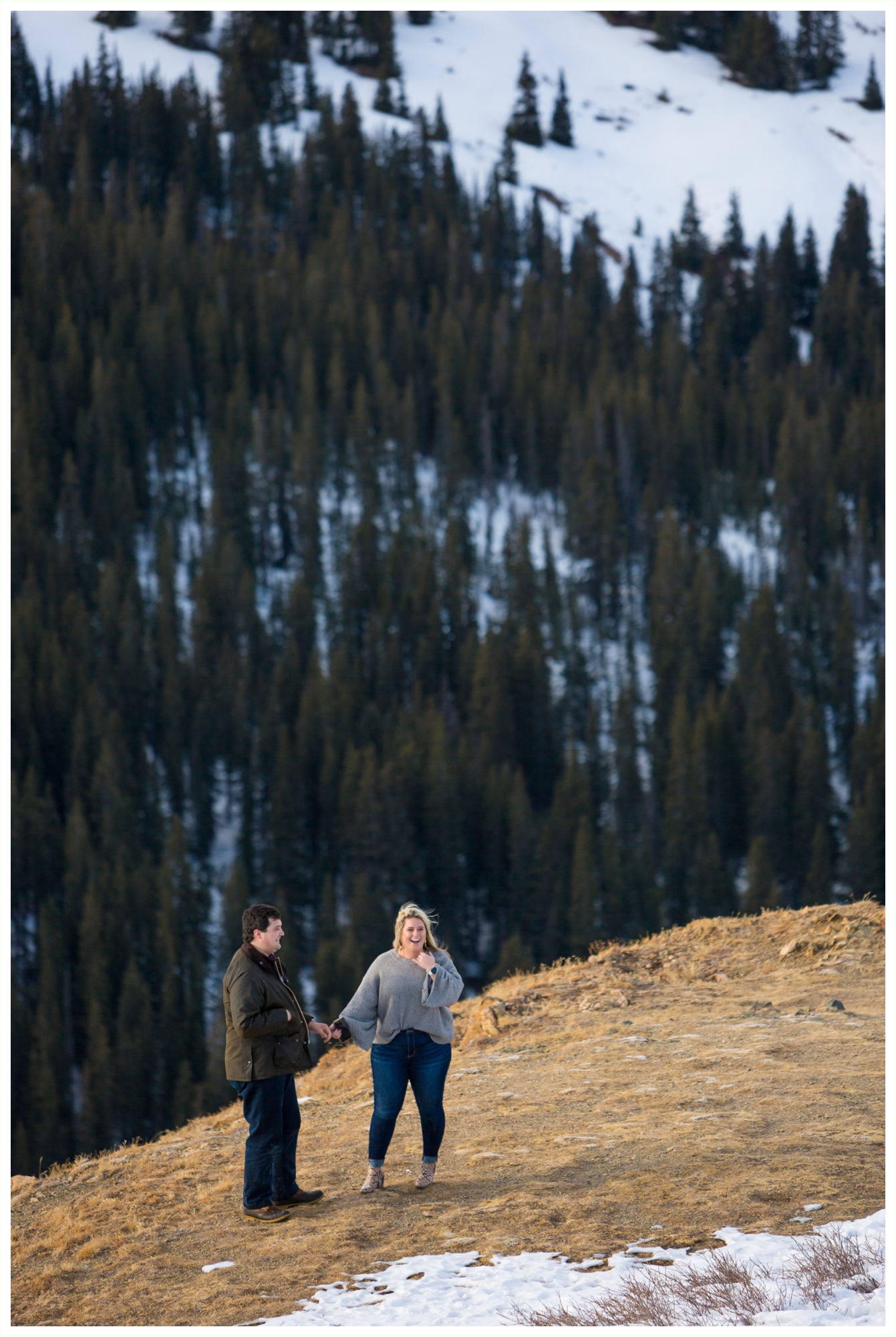 haley is shocked after austin proposes at loveland pass in colorado winter