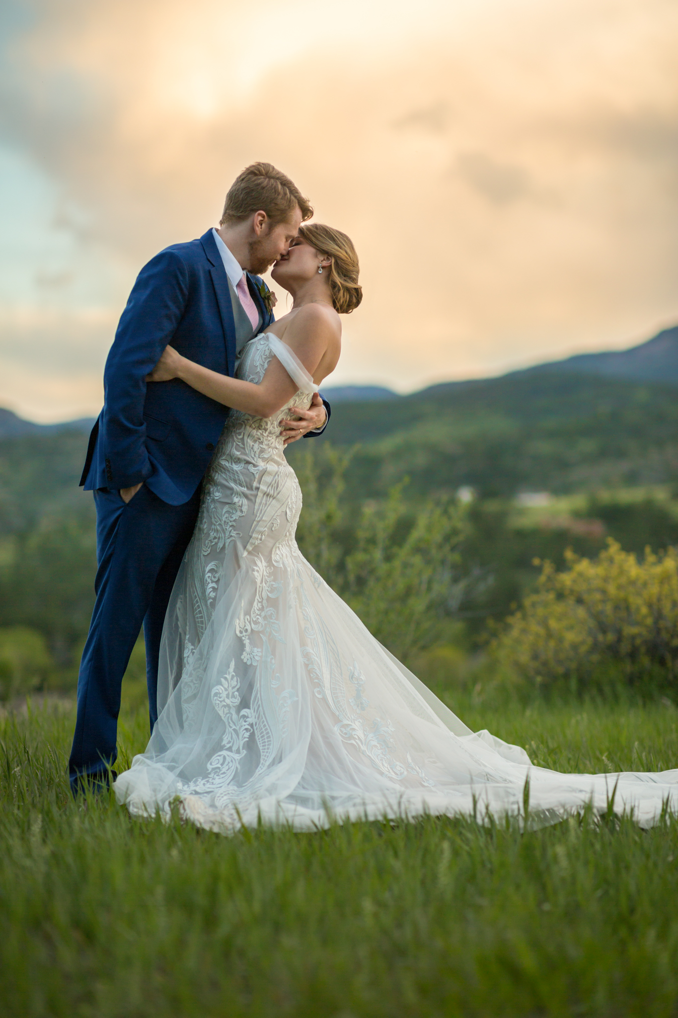 stunning timeless bride and groom portrait at stone mountain lodge cabins wedding venue in lyons colorado captured by colorado mountain wedding photographer kathryn kim