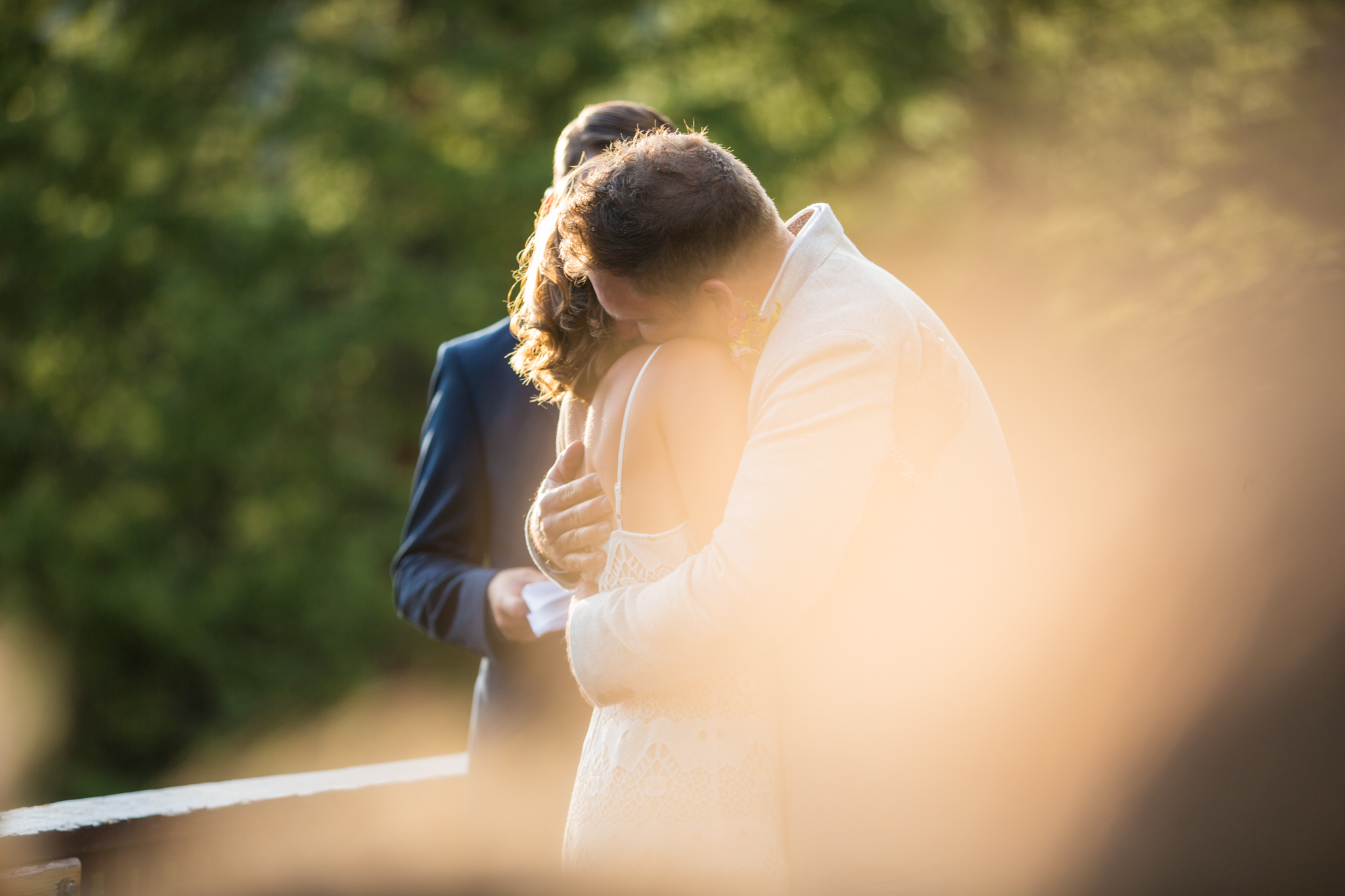 whimsical photo during wedding ceremony in vail colorado by elopement photographer kathryn kim