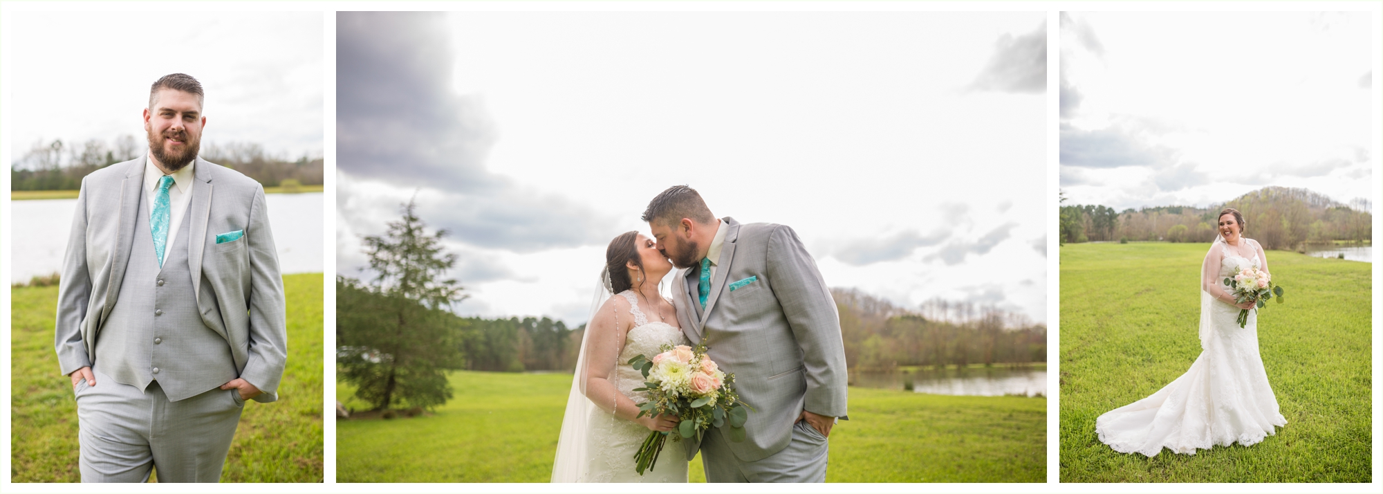 beautiful bride and groom portraits at spring lake events wedding in Georgia