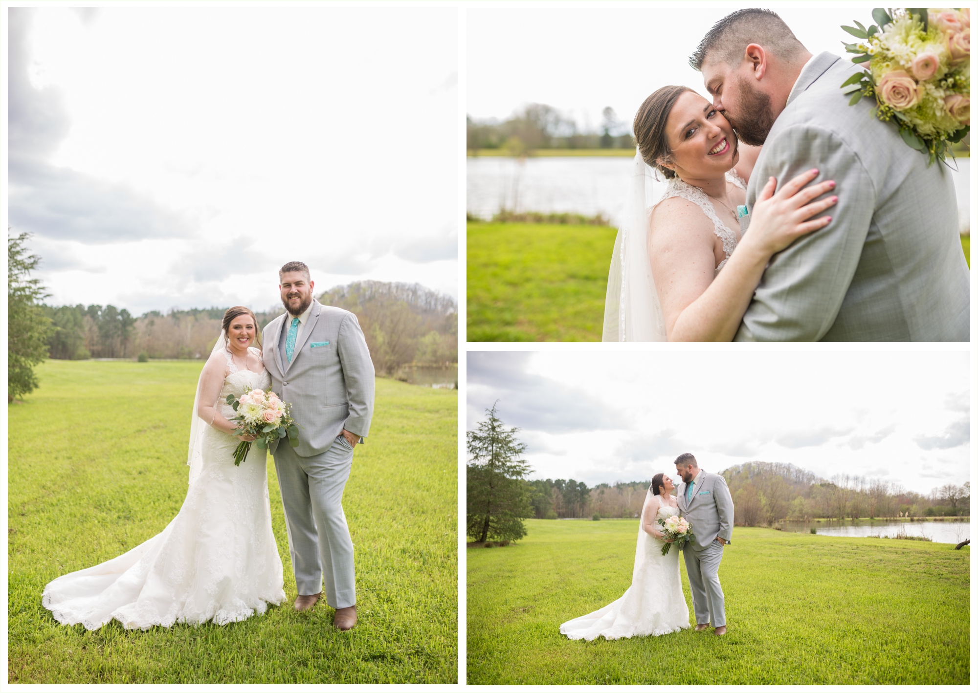 beautiful bride and groom portraits at spring lake events wedding in Georgia