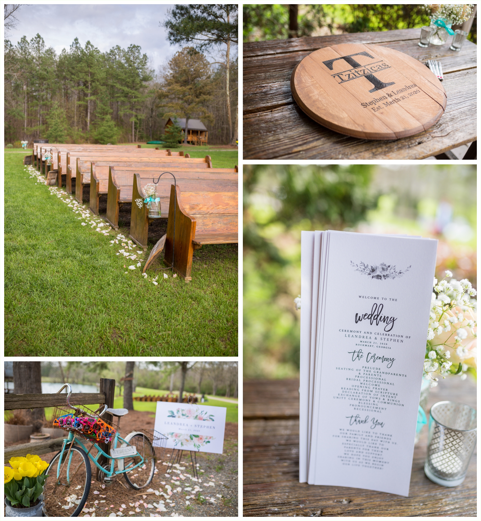 ceremony detail photos at spring lake events wedding in Georgia 